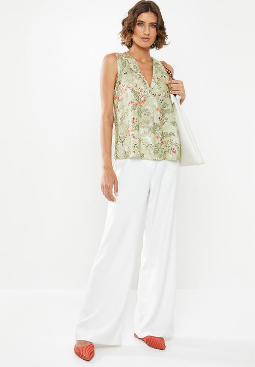 edit - Sleeveless shell top - green