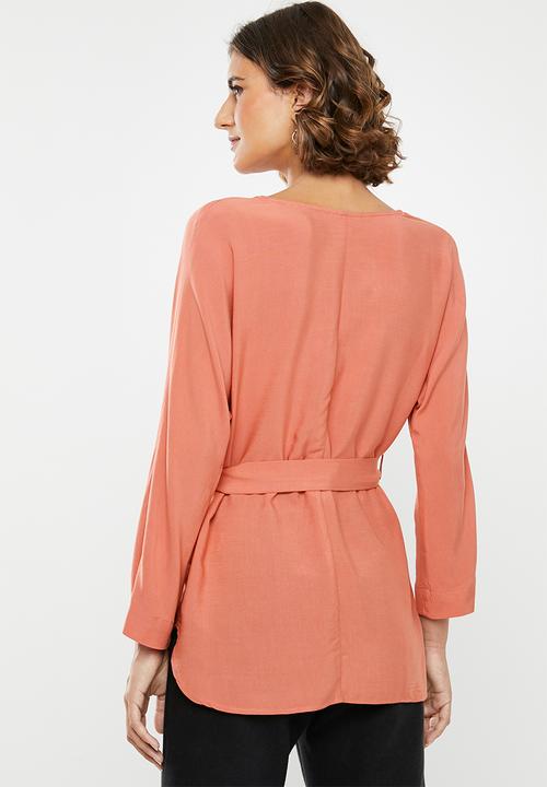 edit - Long sleeve tunic - coral
