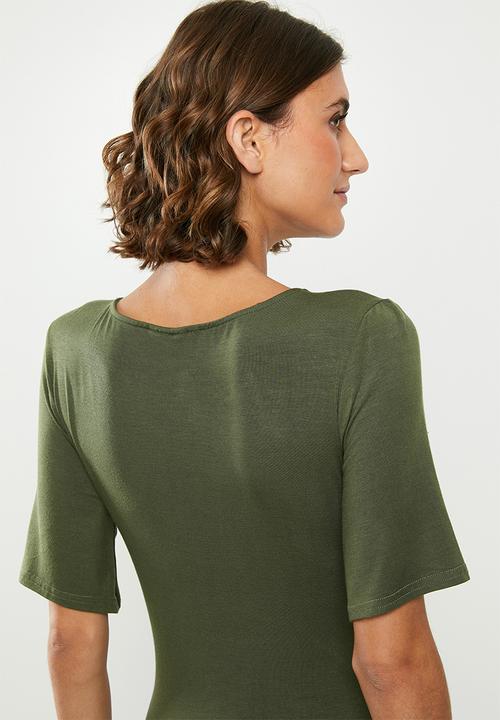 edit - Knot front maxi dress - khaki 
