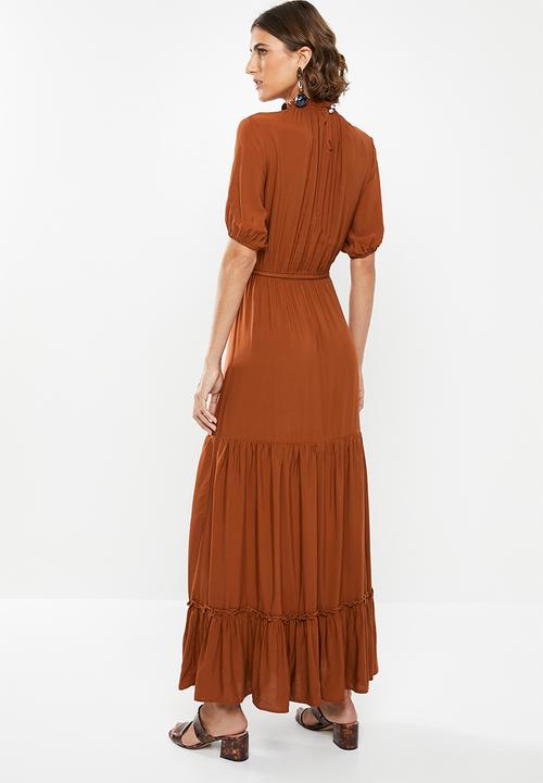 edit - Tiered peasant dress - rust