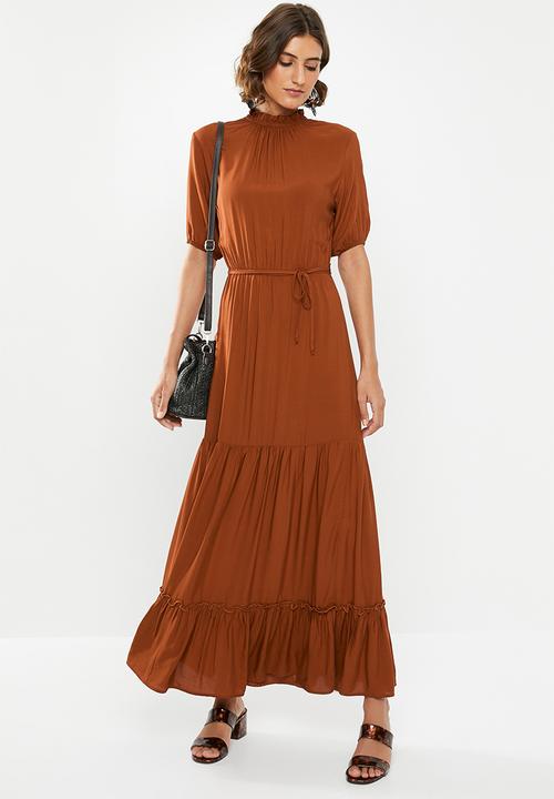 edit - Tiered peasant dress - rust