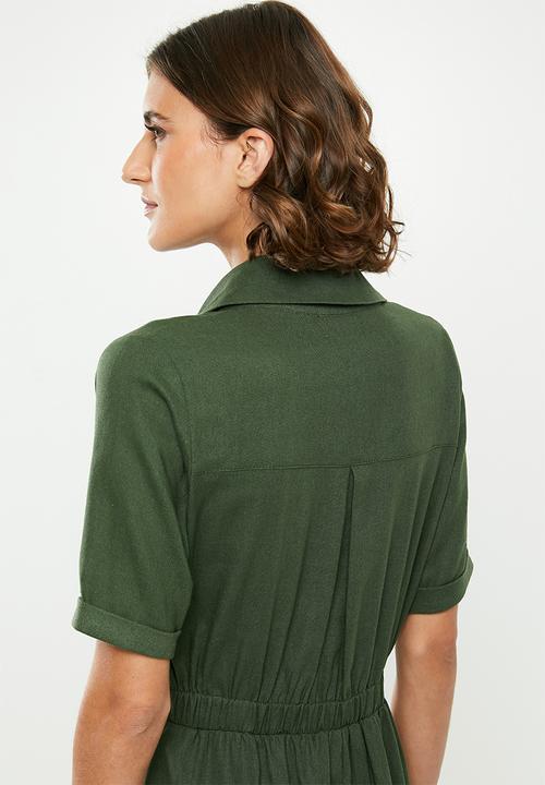 edit - Linen shirt dress - khaki