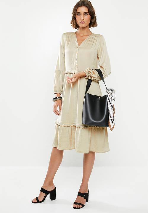 edit - Peasant dress - stone