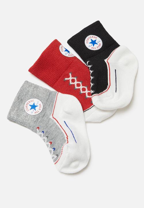 Converse - Infant striated quarter 3 pack - multi