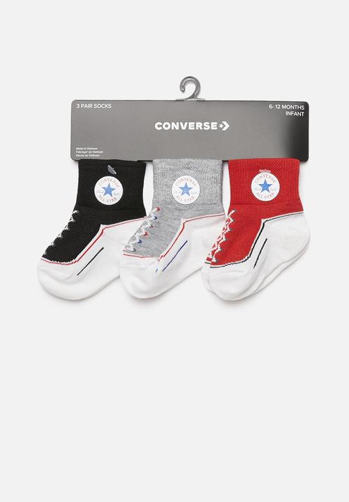 Converse - Infant striated quarter 3 pack - multi