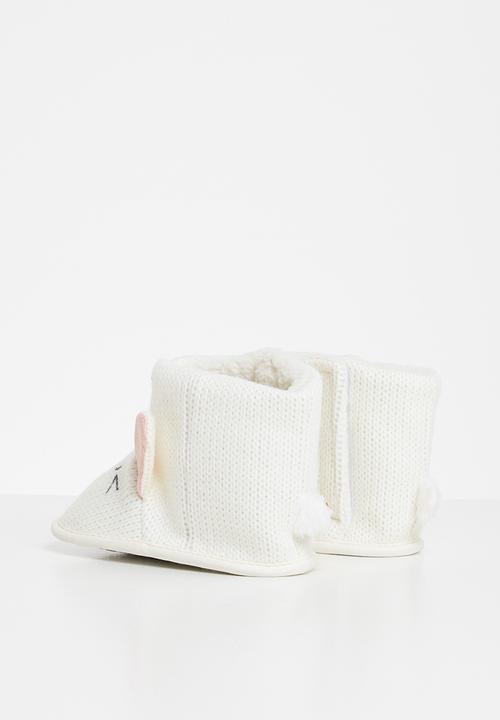 Pop Candy - Mouse booties - white