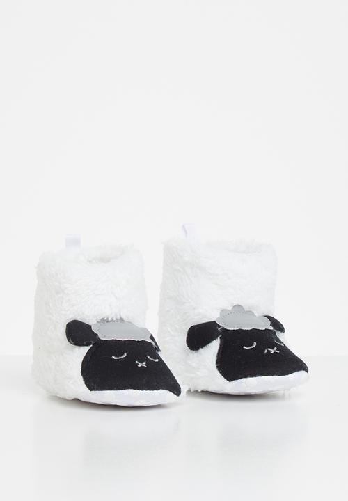 Pop Candy - Baby Sheep Booties - black/white