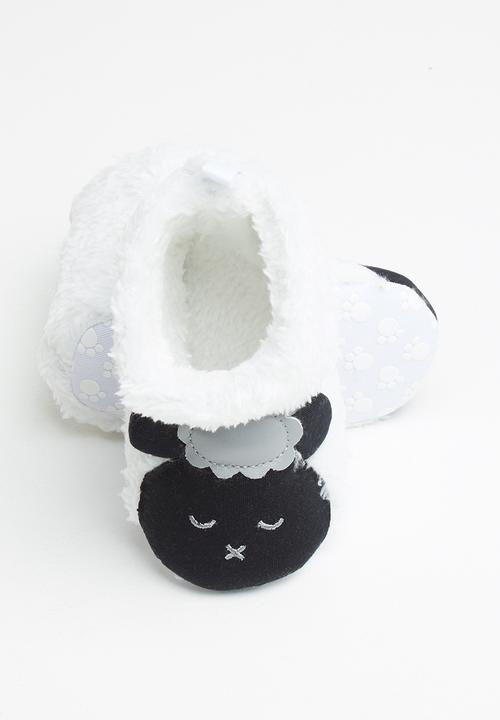 Pop Candy - Baby Sheep Booties - black/white