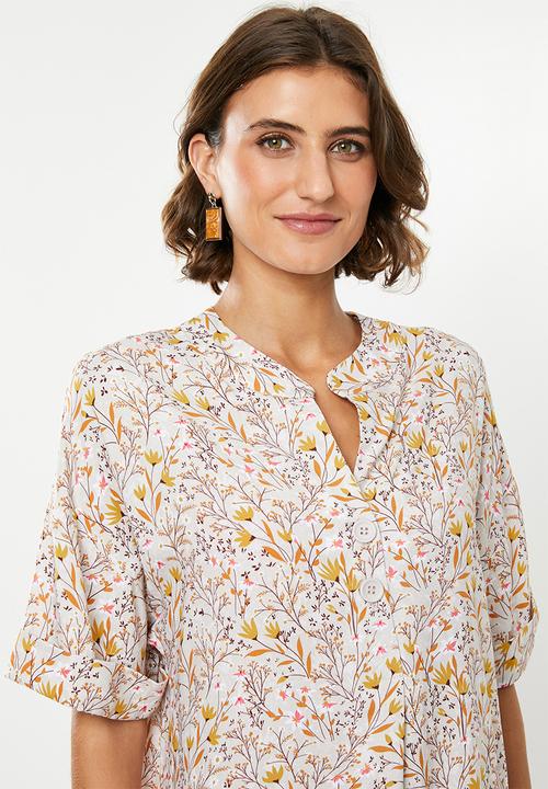 edit - Pleat front shift dress - multi