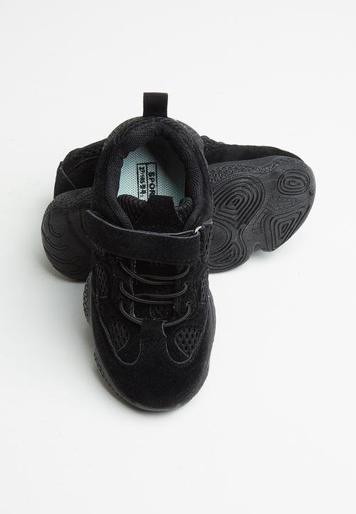 Pop Candy - Boys velcro strap sneaker - black