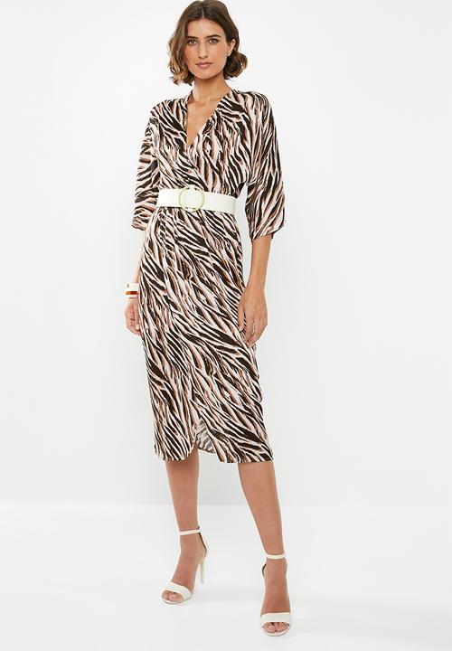 edit - Wrap over dress - black & neutral