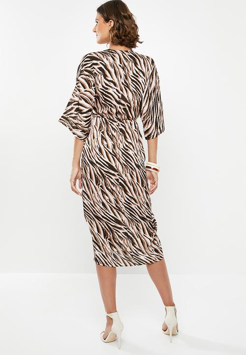 edit - Wrap over dress - black & neutral