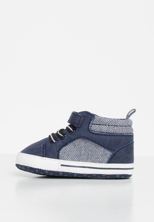 Pop Candy - Baby hi top pram shoe - navy