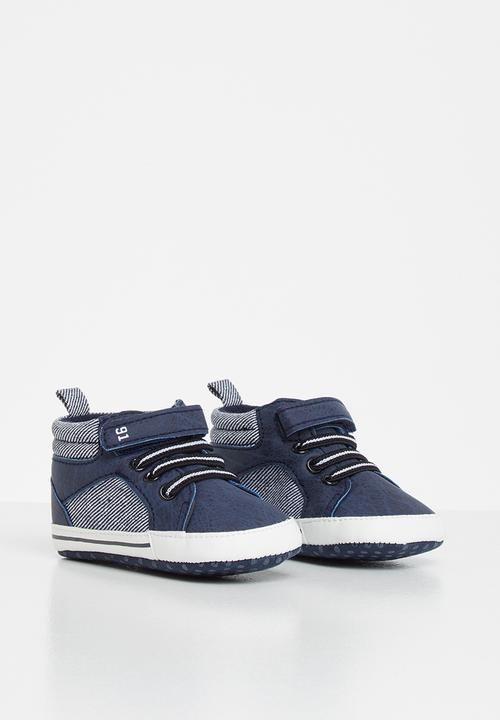 Pop Candy - Baby hi top pram shoe - navy