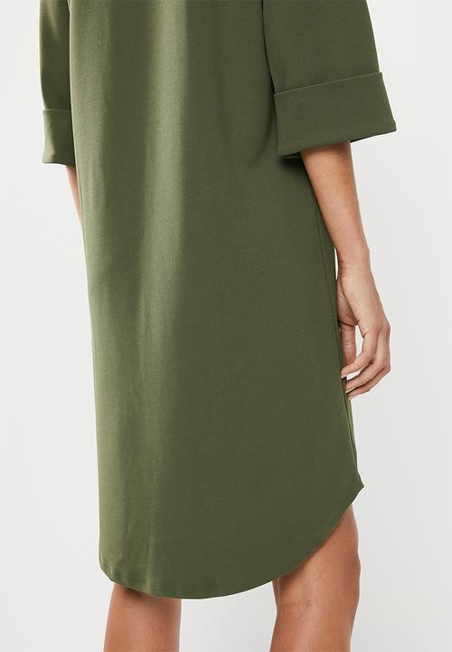 edit - Crepe tunic dress - khaki
