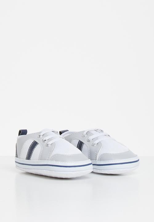 Pop Candy - Baby pram sneakers - grey & white