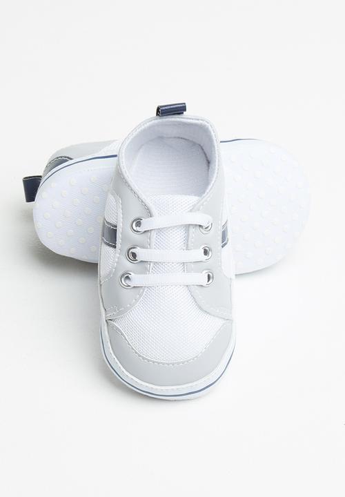 Pop Candy - Baby pram sneakers - grey & white