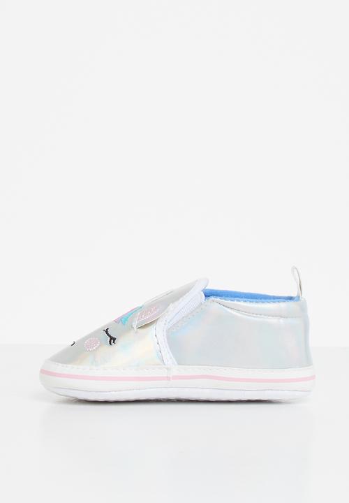 Pop Candy - Metallic unicorn shoe - silver
