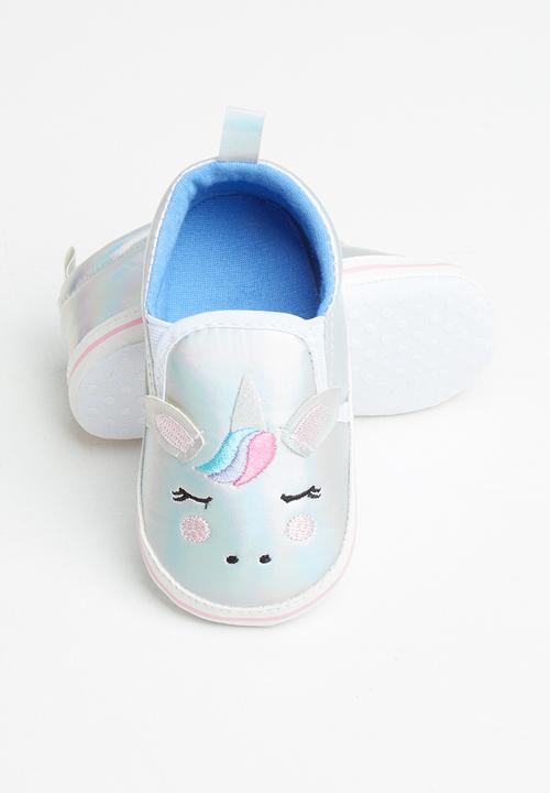 Pop Candy - Metallic unicorn shoe - silver