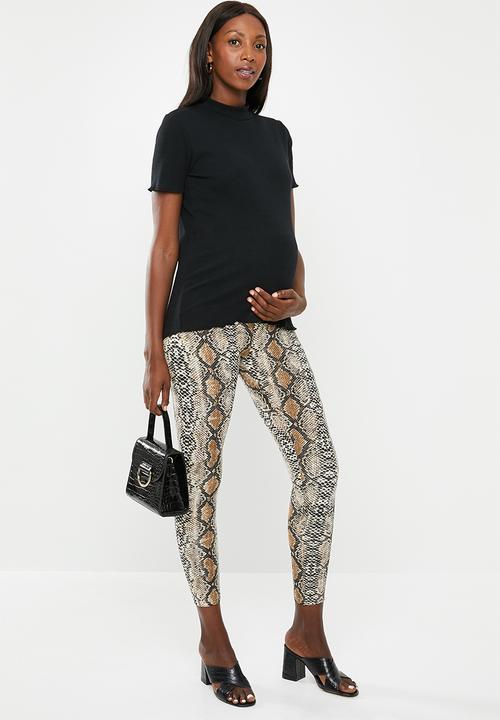New Look - Maternity 2 pack print & plain leggings - multi 