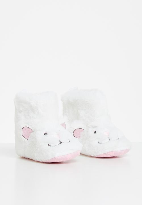 Pop Candy - Baby booties - fluffy white