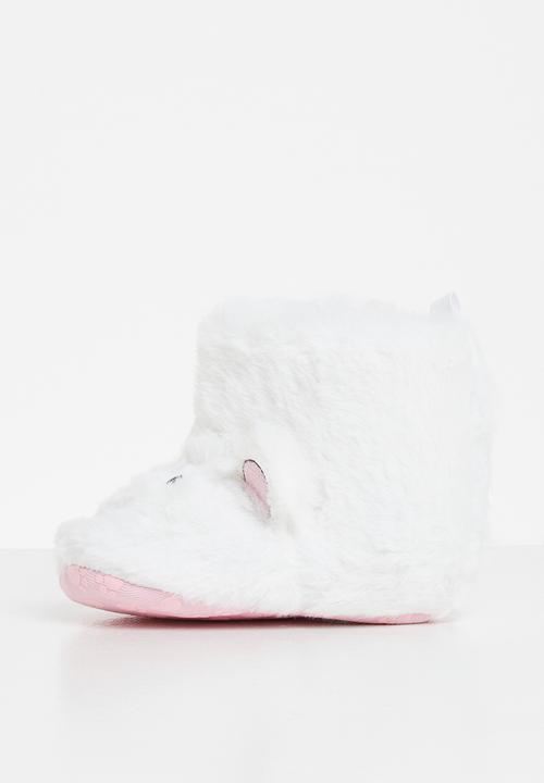 Pop Candy - Baby booties - fluffy white