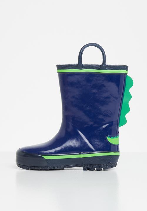 Pop Candy - Boys dino rainboots - green & navy