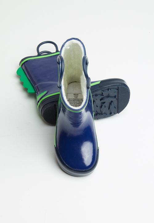 Pop Candy - Boys dino rainboots - green & navy