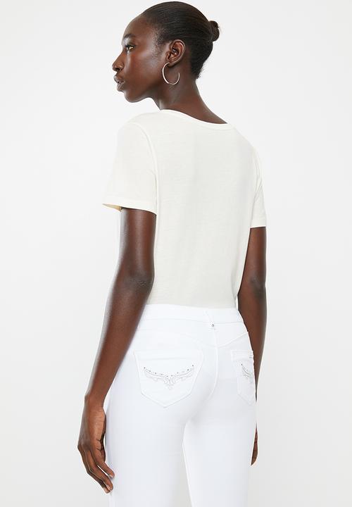 GUESS - Short sleeve blockup tee - neutral