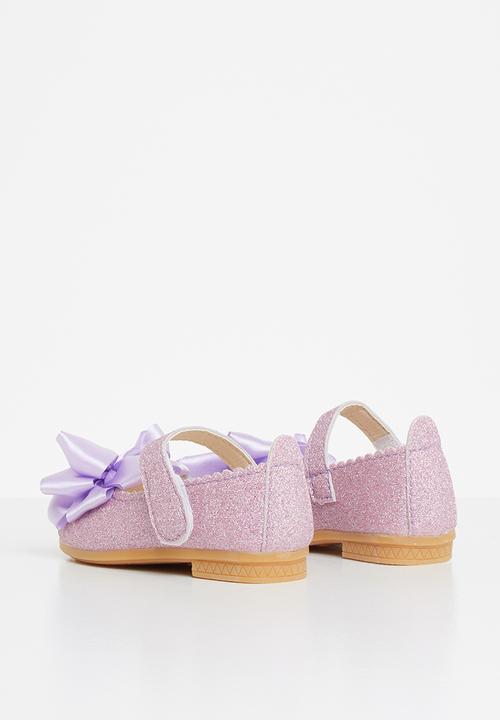 Pop Candy - Girls bow glitter pumps - purple