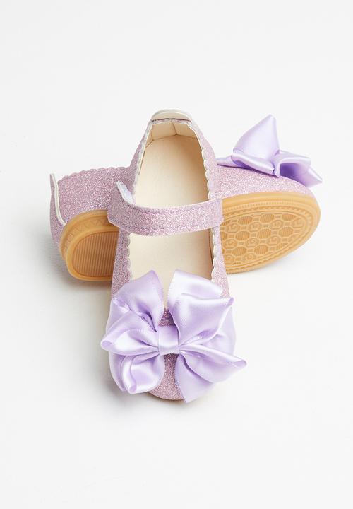 Pop Candy - Girls bow glitter pumps - purple