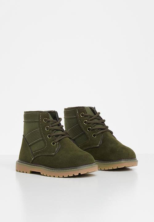 Pop Candy - Boys hi-cut boots - khaki