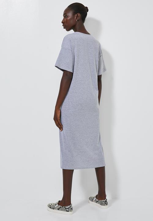 Superbalist - T-shirt dress with boxy sleeve - grey