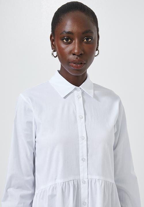 Superbalist - Babydoll shirt dress - white