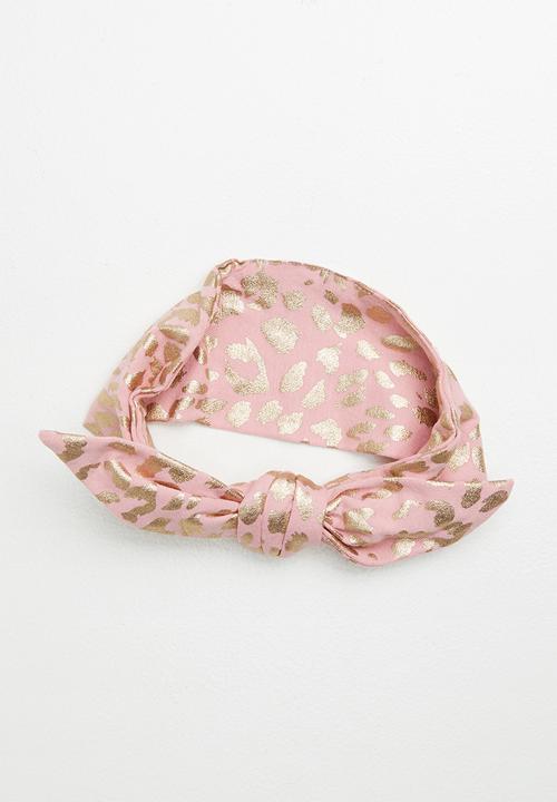 Cotton On - The tie headband - pink & gold 