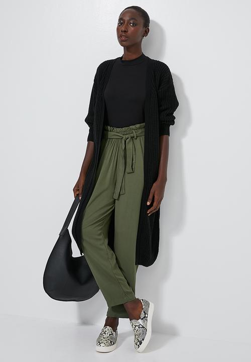 Superbalist - Soft paperbag trousers - khaki