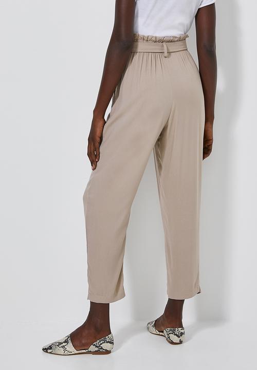 Superbalist - Soft paperbag trousers - beige