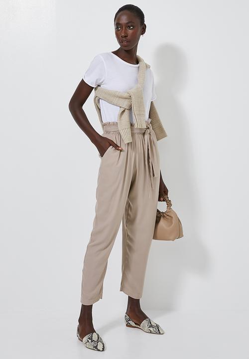 Superbalist - Soft paperbag trousers - beige