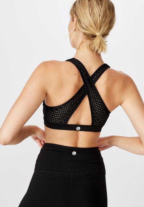 Cotton On - Workout cut out crop - black laser