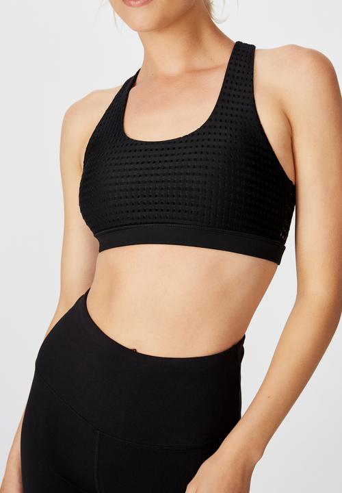 Cotton On - Workout cut out crop - black laser