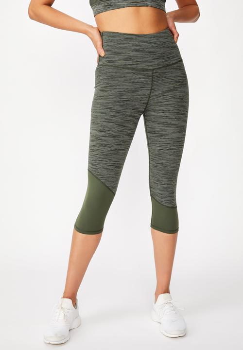 Cotton On - Panelled hem capri tights - khaki
