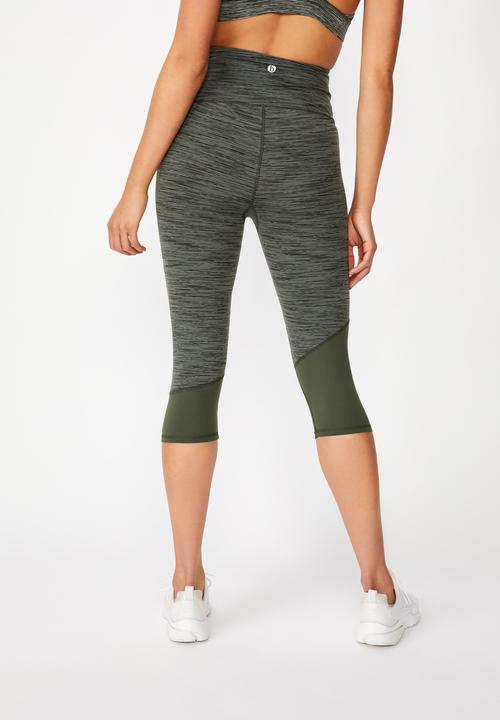 Cotton On - Panelled hem capri tights - khaki