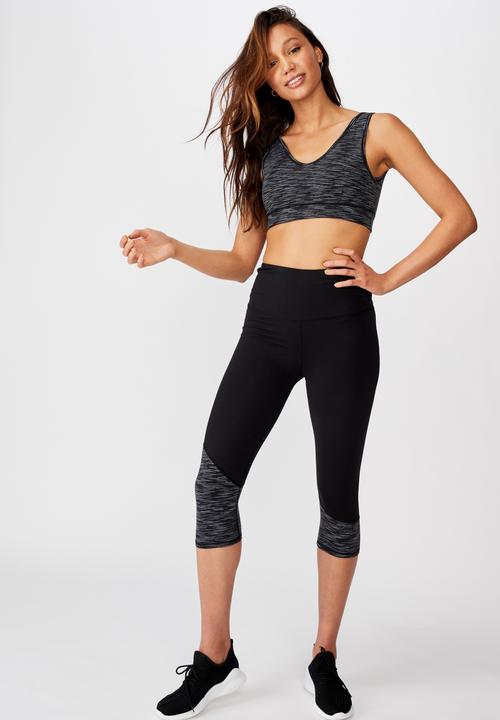 Cotton On - Panelled hem capri tights - black