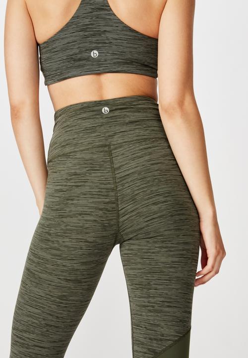 Cotton On - Panelled hem 7/8 tights - khaki