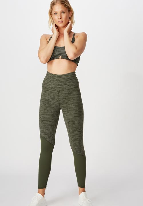 Cotton On - Panelled hem 7/8 tights - khaki