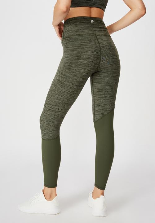 Cotton On - Panelled hem 7/8 tights - khaki