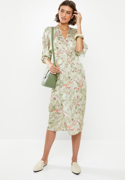 edit - Wrap over dress - green 