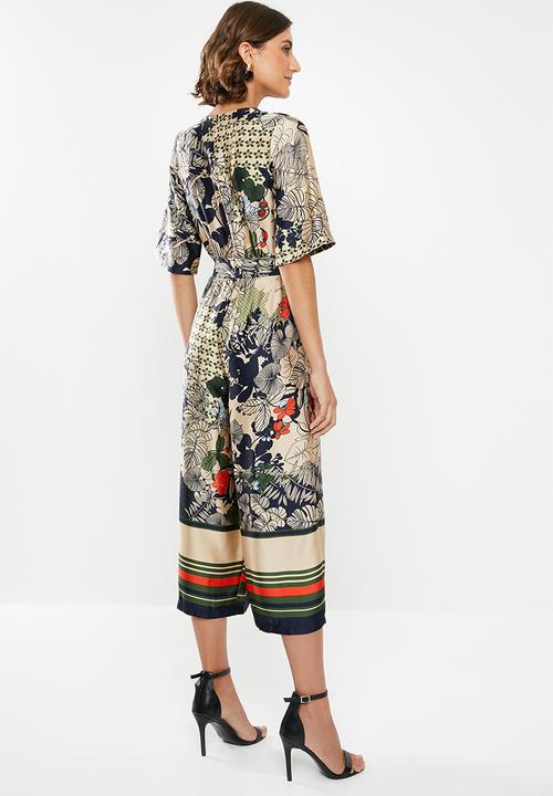 edit - Satin wrap jumpsuit - multi 