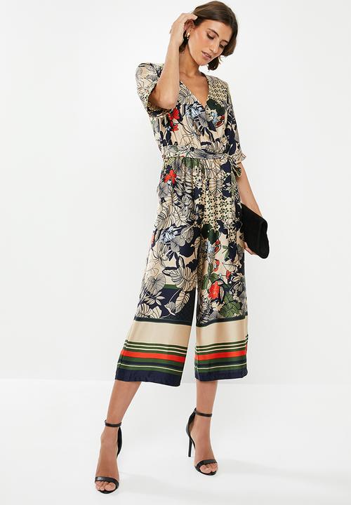 edit - Satin wrap jumpsuit - multi 