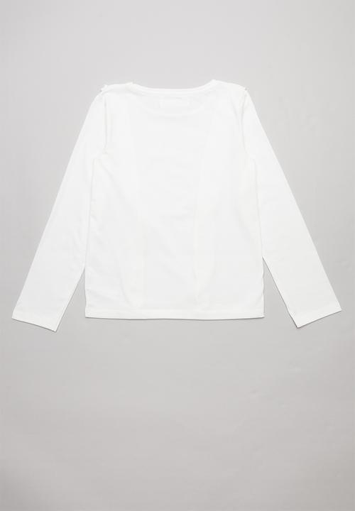 MINOTI - Teens frilled long sleeve top - white